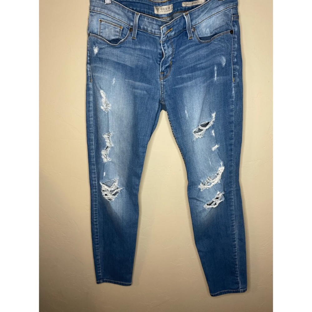 GUESS JEANS DESTROYED SKINNY SZ 31